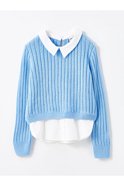 LC Waikiki Lw - Gömlek Yaka Kız Çocuk Triko Kazak