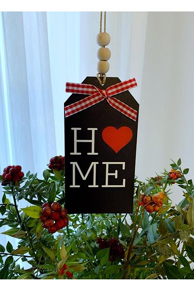 SSCglow Σκανδιναβικό στυλ HOME Καφέ Χρώμα Καρδιά Λεπτομερής Ντουλάπα Κουζίνας Στολίδι τοίχου μπαλκονιού