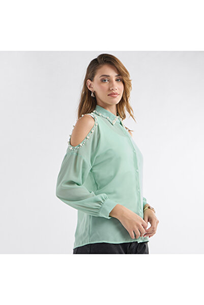 FAV SHEER SHIRT WITH PEARLS