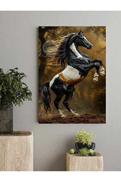 EMİLART Modern Şaha Kalmış At Şahlanmış Özel Tasarım Kanvas Tablo