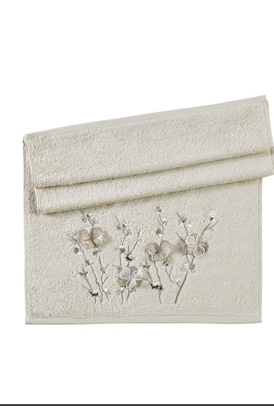 pupillahome PUPİLLAHOME منشفة يد مطرزة من الخيزران باللون البيج - 3 مقاسات، 5...