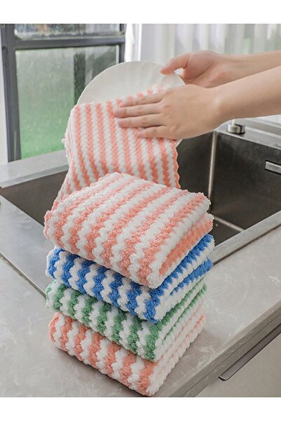 MİS KİTCHEN 3 Adet Mutfak Temizlik Bezi 30X30 CM  Tezgah Üstü Bez - Günlük Temizluk Bezi Pamuk Dokulu