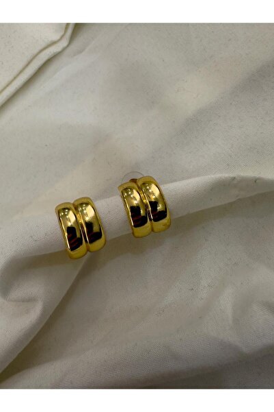 jewerlryword Kadın Premium 2 sıra gold küpe