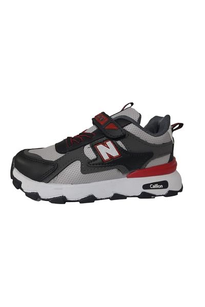 Callion Boy's Black-Smoked Flat Sole Sports Shoes