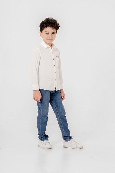 Pasur Bebe Boy's Young Printed Shirt with Pants Suit
