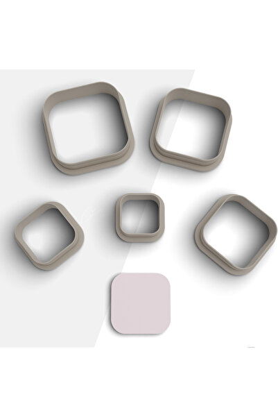 flament aşk قالب قطع من طين البوليمر على شكل مربع دائري، قالب حلق، قاطع طين، 5 مقاسات، رقم: 994