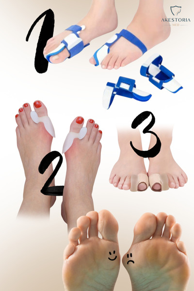Akestoria Med Baş Barmak Seti Kemik Düzeltici + Çift Makaralı Bunyon + Parmak...