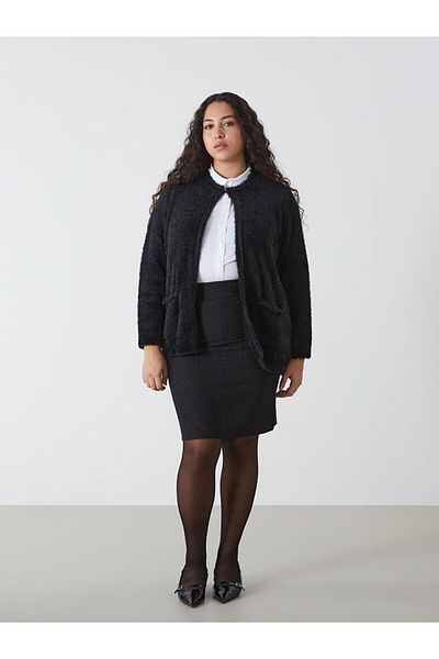 LC Waikiki LCW Grace Fusta neagră cu fermoar în talie A-line pentru femei