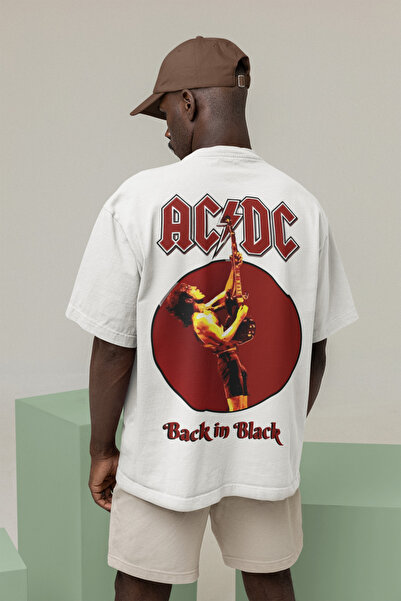 SEVBANO KOPIJA - AC DC Back In Black T-shirt sa štampanim unisex oversize roc...