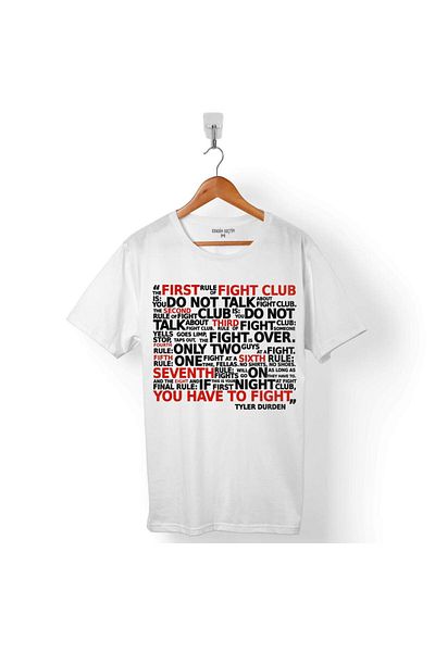 Kendim Seçtim Κανόνες Fight Club Κανόνες Club Rule Ανδρικό μπλουζάκι Brad Pitt