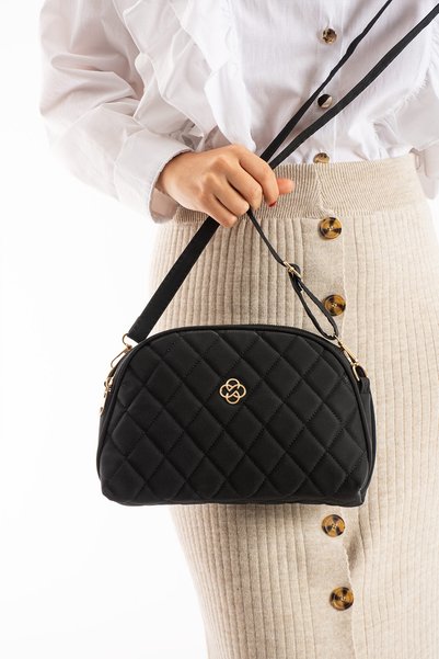 Daj Company Women's Two-Eye Quilted Crossbody Shoulder Bag