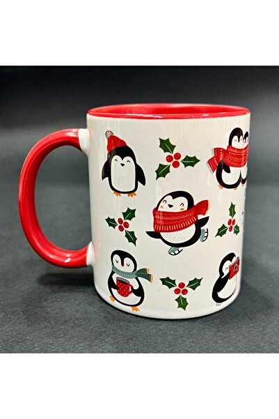 NUNUKİ Yılbaşı Kupası Yeni Yıl Temalı Hediyelik Fincan Penguen Bardak Christm...