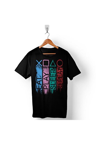 Kendim Seçtim Eat Play Sleep Repeat Play Station Tricou imprimat pentru conso...