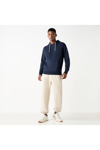 FAV Embossed Hooded Sweatshirt with Long Sleeves and Kangaroo Pockets
