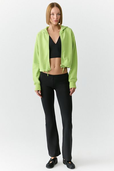 Urban Beat Tianna Urbanbeat - Women's Relaxed Pistachio Green Hooded Long Sleeve Sweatshirt