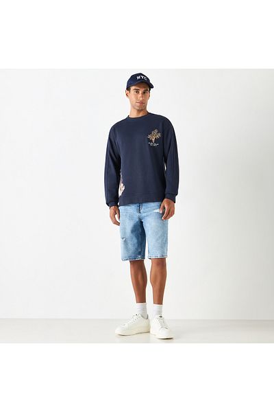 Lee Cooper Embroidered Crew Neck Sweatshirt With Long Sleeves