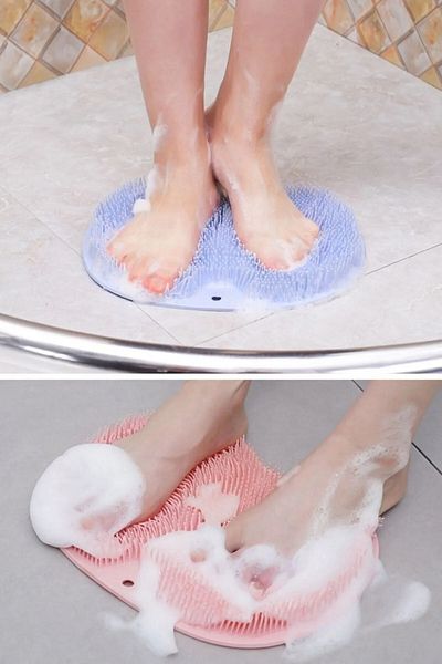 madam shushu Silicone Silicone Shower Pouch - Handheld Foot Body Washcloth Bath Shower with Suction Cup
