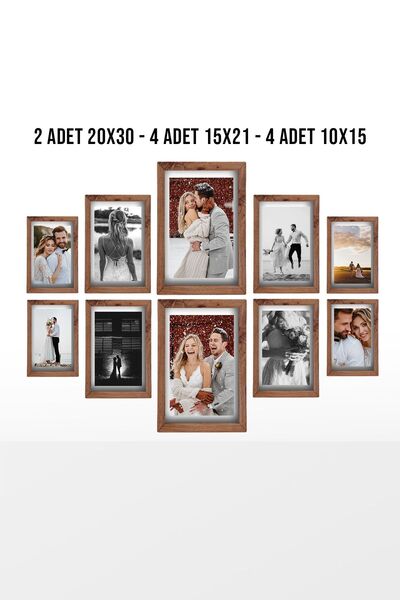 Bytwo ÇOKLU ÇERÇEVE AHŞAP MDF PVC'Lİ FOTOĞRAF ÇERÇEVE - 2 ADET 20X30 - 4 ADET...