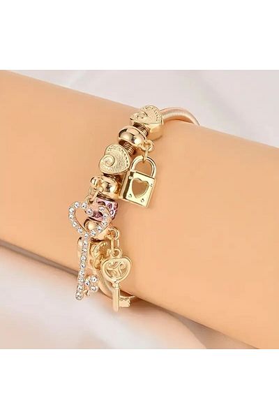 Minnoş Dükkan Charm Bracelet - Key Lock Design