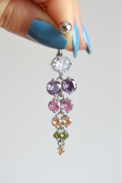 Sacce Scarves&Accessories Çelik Su Yolu Çok Renkli Işık Seli Sallantılı Göbek...