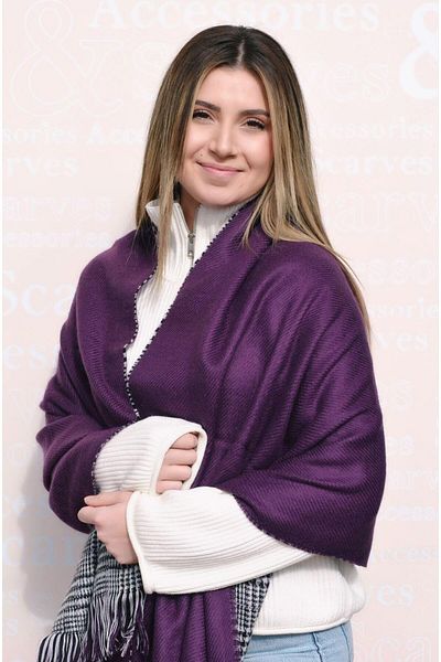 Sacce Scarves&Accessories Reversible Purple Shoulder Shawl Winter Scarf Purple Color Shawl