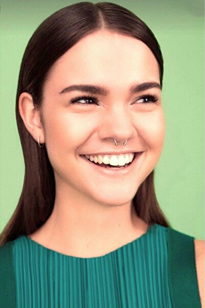 Sacce Scarves&Accessories Fake Septum Piercing 316 L Çelik Sıkıştırmalı Burun Piercingi Gold Renk