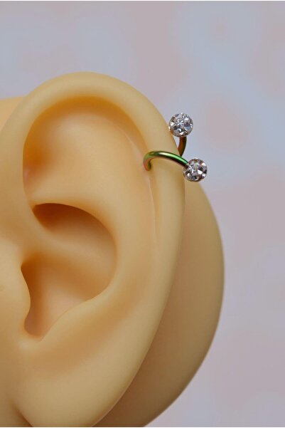 Sacce Scarves&Accessories Kıvrımlı Çelik Spiral Piercing 6 Mm Tragus Helix Kı...