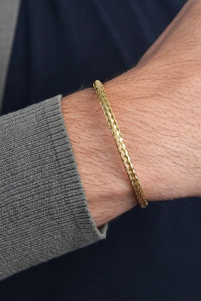 Sacce Scarves&Accessories Unisex Straw Weave Steel Ring Handcuffs & Bracelet