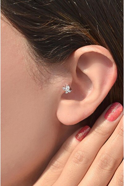 Sacce Scarves&Accessories Mini Kelebek Tragus Piercing Gümüş Renk