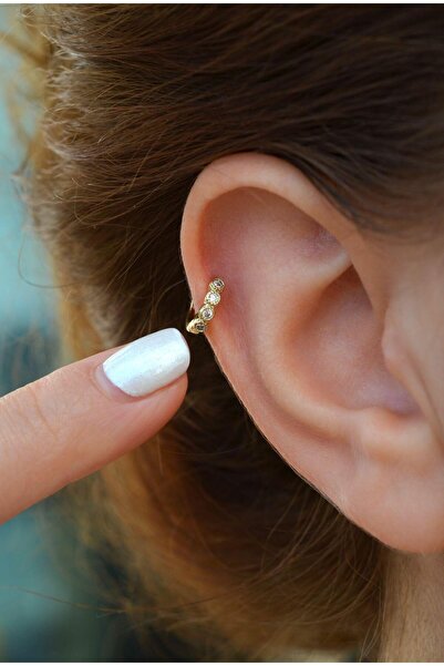 Sacce Scarves&Accessories Gold Taşlı 6 mm Mini Halka Piercing Tragus Forward Helix Daith Helix