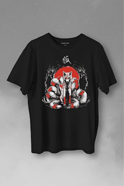 Kendim Seçtim Kitsune Japanese Fox Tricou Imprimat Japonez Tricou unisex