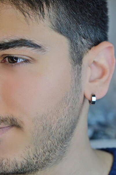 Sacce Scarves&Accessories Erkek Çelik Halka Küpe Tekli Gümüş Renk