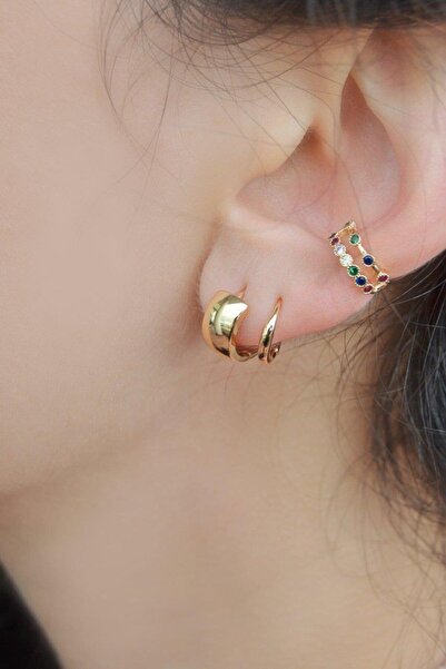 Sacce Scarves&Accessories Hafif Kalın Mini Halka Küpe