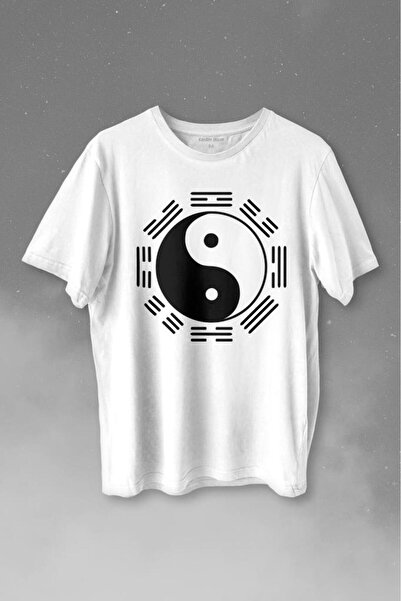 Kendim Seçtim Tricou cu imprimeu minimal alb-negru Ying Yang Pokemon Tricou u...