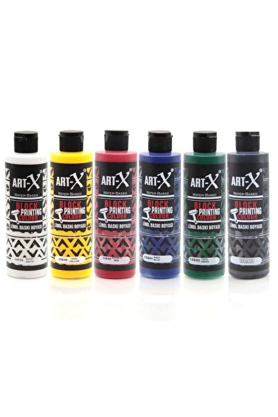 Art Tone Art-X Su Bazlı Linol Baskı ve Gravür Boyası Büyük Boy 240 ml 6 Renk