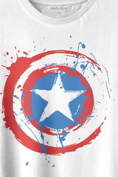 Kendim Seçtim Captain America Captain America Shield Logo Printed T-Shirt Unisex T-shirt
