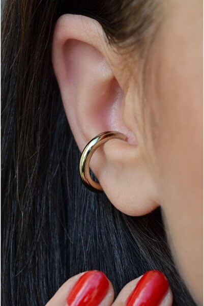 Sacce Scarves&Accessories Büyük Boy Bombeli Halka Model Earcuff Kıkırdak Küpesi