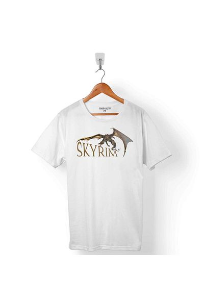 Kendim Seçtim Λογότυπο Skyrim Dragon Ανδρικό μπλουζάκι The Elder Scrolls V