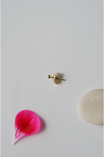 Sacce Scarves&Accessories Men's Gold Dot Steel Earring 3 Mm