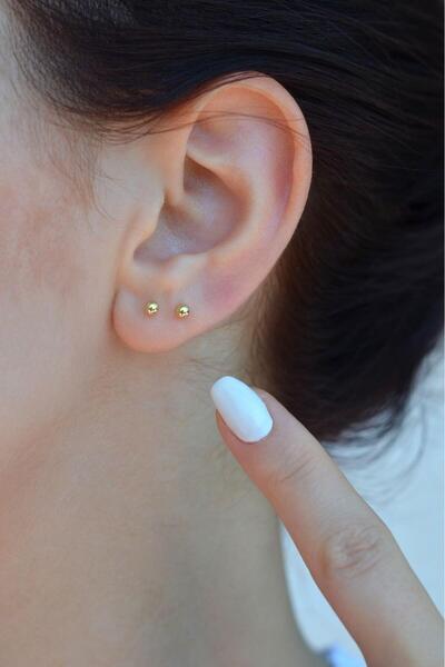 Sacce Scarves&Accessories Gold Mini Top Küpe 3 Mm