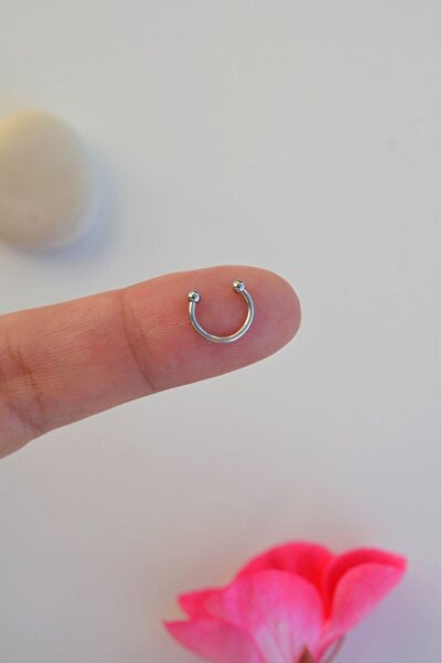 Sacce Scarves&Accessories 8 mm Gümüş Renk Mini Nokta Toplu Çelik Piercing Tra...