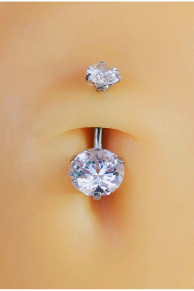 Sacce Scarves&Accessories Çelik Tektaş Göbek Piercing Gümüş Renkli