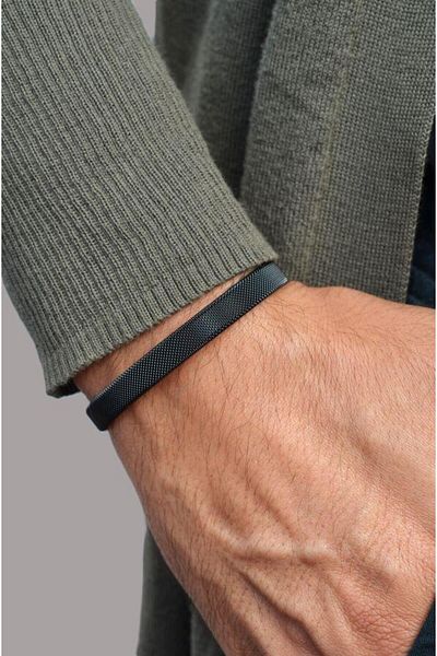 Sacce Scarves&Accessories 316 L Steel Black Fine Mesh Steel Handcuff Bracelet