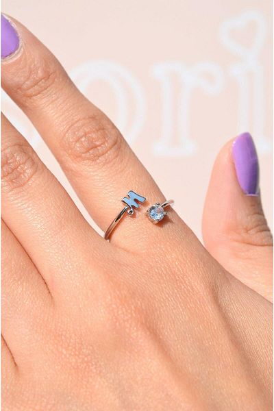 Sacce Scarves&Accessories Letter Ring M Silver Color