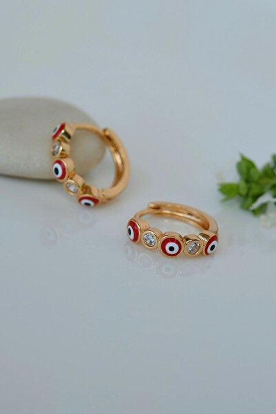 Red Evil Eye Zircon Eye Ring Earrings