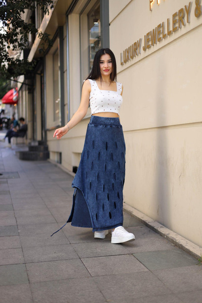 Schstekstil Etnik bohem ve otantik tarz yıkamalı tasarım astarlı yan büzmeli ...