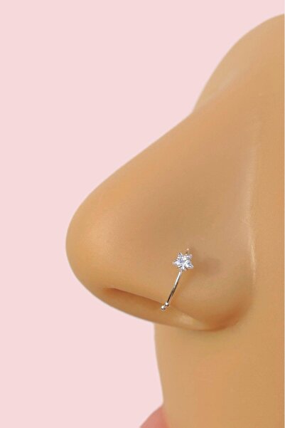 Sacce Scarves&Accessories Zirkon Taşlı Yıldızlı Gümüş Halka Hızma Ithal 925 Ayar