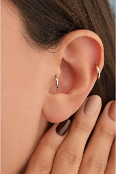 Sacce Scarves&Accessories Gümüş Renkli Düz Halka Piercing