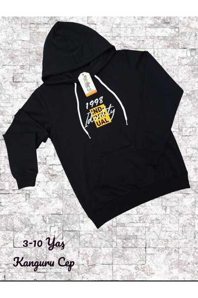 kapüşonlu kanguru cepli çocuk sweatshirt