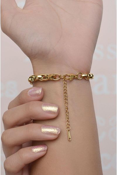 Sacce Scarves&Accessories Gold Color Steel Chain Bracelet